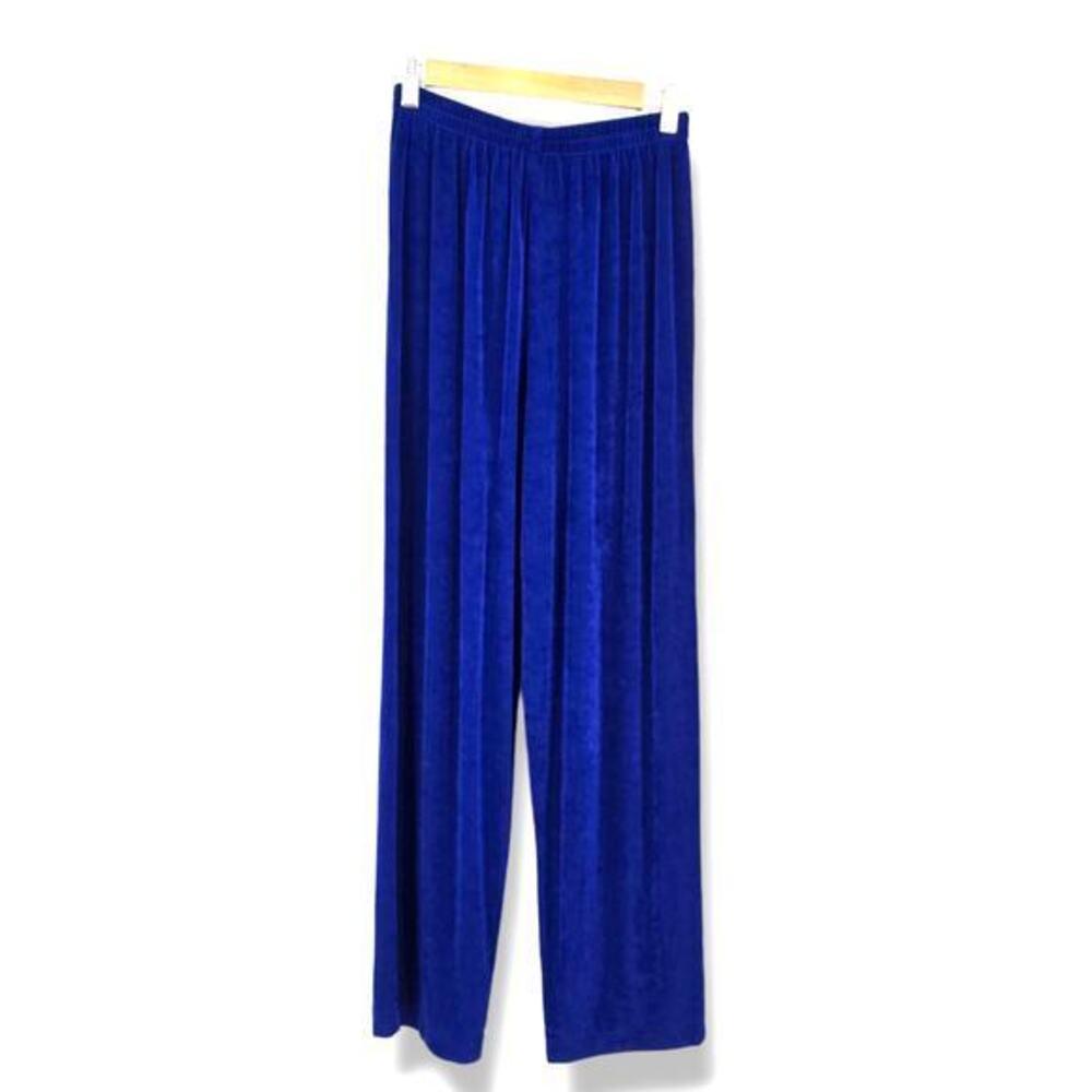 A Touch Of Class Women's Slinky Straight Leg Pull On Pants Blue‎ Size S/M